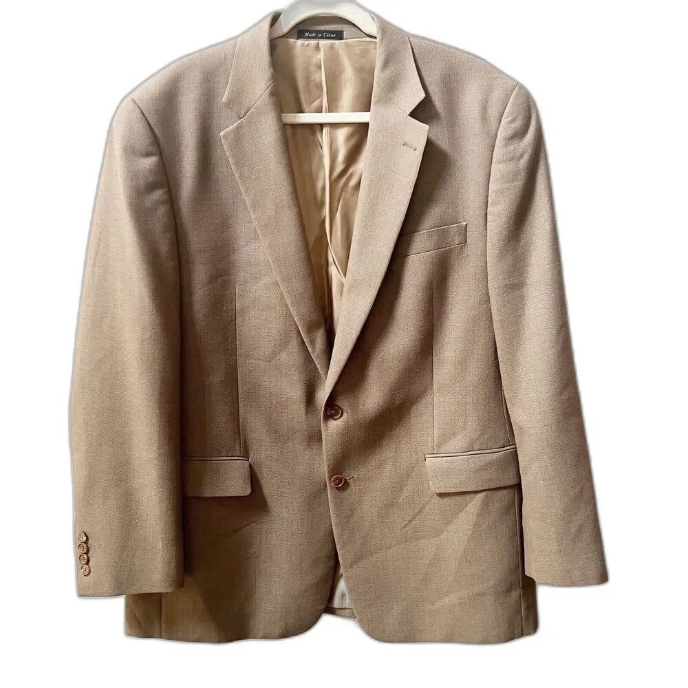 Lauren Ralph Lauren Men's 44L Brown Blazer Sports Coat 2-Button Polyester Blend